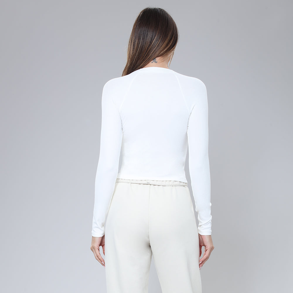 Bodygo Long Sleeve Zip Up - White