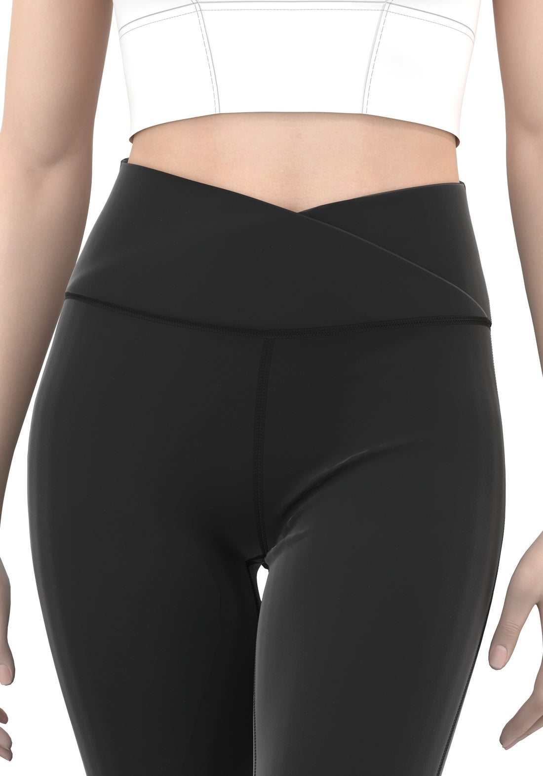 Cross waist Bootcut Yoga pant - Black