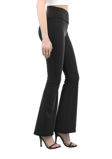 Cross waist Bootcut Yoga pant - Black